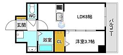 GRAN PASEO 江坂 1LDKの間取図画像