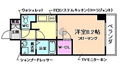 アンソレイユ ワンルームの間取図画像