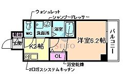 Sレジデンス新大阪ウエスト 1Kの間取図画像