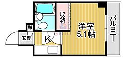 吹田メゾンド.土井 1Kの間取図画像