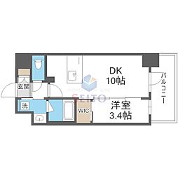 ズーノクルーズ江坂 1LDKの間取図画像