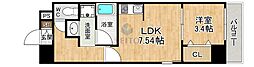 リブネスコート江坂II 1DKの間取図画像