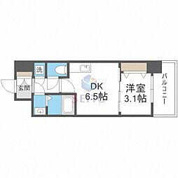 アドバンス江坂ラシュレ 1DKの間取図画像