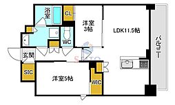 シーズンフラッツ緑地公園 2LDKの間取図画像