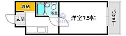 ハイツ丸利 1Kの間取図画像