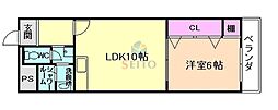 東三国センチュリーマンション 1LDKの間取図画像