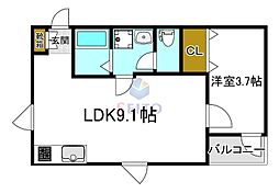 リブレメゾン江坂1 1LDKの間取図画像