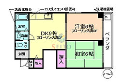 ミレ桜塚 2DKの間取図画像