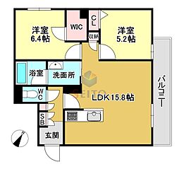 シャーメゾン ペイ ドゥ レーヴ 2LDKの間取図画像