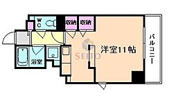 アルデール江坂 ワンルームの間取図画像