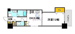 ニッケノーブルハイツ江坂 1DKの間取図画像