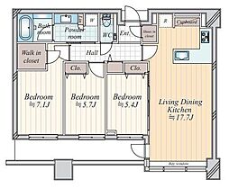 ル・サンク大崎シティタワー 3LDKの間取図画像