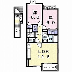 フレーシュA 2LDKの間取図画像
