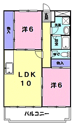 LASSIK 2LDKの間取図画像