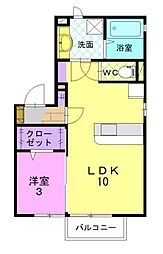 シーダーヒル 1LDKの間取図画像