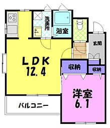 鈴富レジデンスA 1LDKの間取図画像