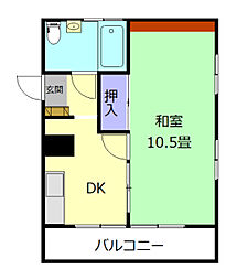 大塚マンション 1DKの間取図画像