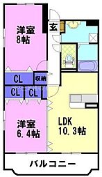Y&Mアミューズ 2LDKの間取図画像