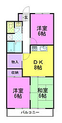館野コーポ 3DKの間取図画像