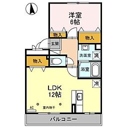 グレイスコートY's 1LDKの間取図画像