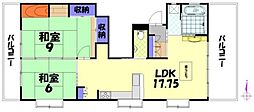 フォルトゥーナ清原台 2LDKの間取図画像