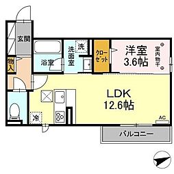 D-west 1LDKの間取図画像