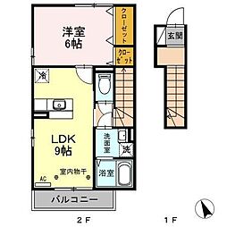 イーストヒルズ八番館 1LDKの間取図画像