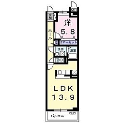 プリムローズ 2階1LDKの間取り