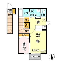 アルヴィータ 1LDKの間取図画像