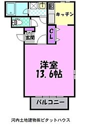 マ・メゾン本多 1Kの間取図画像