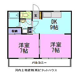 コモンNAKAHARA 2DKの間取図画像