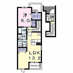 ソリアードディーチモ 1LDKの間取図画像
