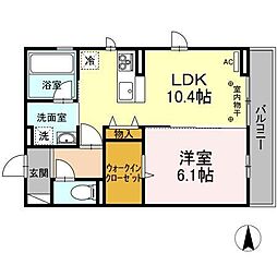ルアナ 1LDKの間取図画像