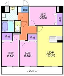 リバーサイド天神 3LDKの間取図画像