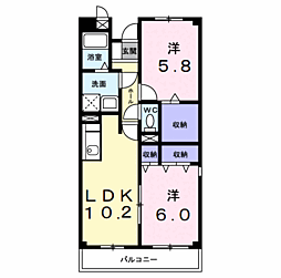 グレイスフルT・K 2LDKの間取図画像