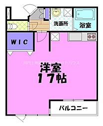 ビオス竹林 ワンルームの間取図画像