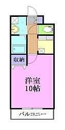 MRR宇都宮 1Kの間取図画像