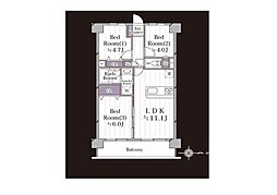 クリオ横須賀中央弐番館 3LDKの間取図画像