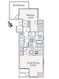エスティメゾン四谷坂町 1LDKの間取図画像