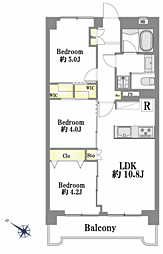 城北公園ハイツ 3LDKの間取図画像