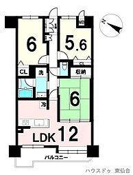 ネオハイツ高砂2 3LDKの間取図画像