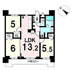ライオンズシティ榴ヶ岡公園 3LDKの間取図画像