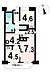 間取り：専有面積51.95m2　バルコニー面積6.09m2　2ＬＤＫ