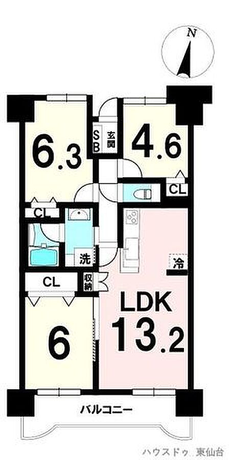 3LDK 間取り