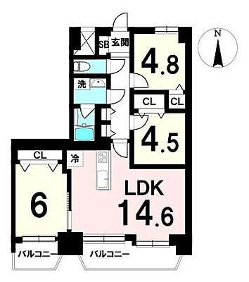 間取り ライオンズマンション五橋 8階/-