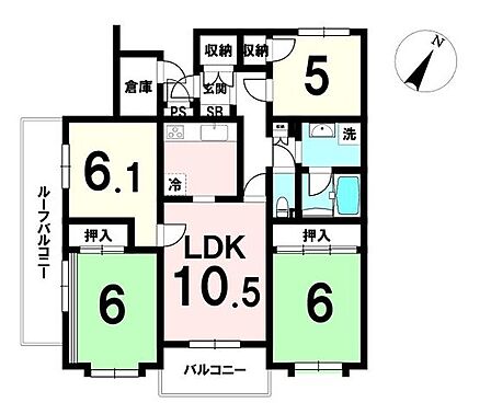 マンションでありながらゆとりのある4LDKの間取りです♪