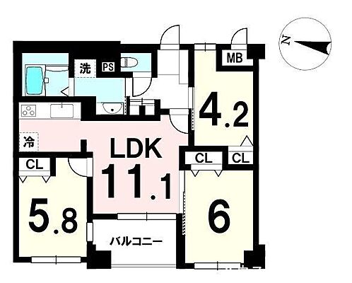 間取り ライオンズマンション柏木 3階/-