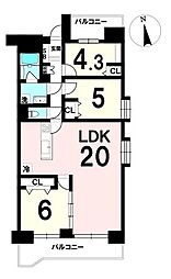 ライオンズマンション原町 3LDKの間取図画像