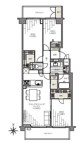 間取り シティウインズ品川ガーデンコート 5階/-
