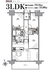 サンクタス南品川 3LDKの間取図画像